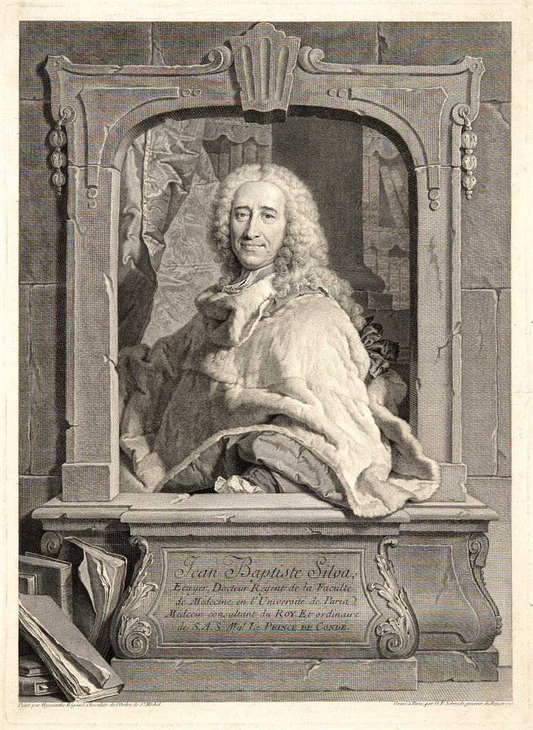 Detail of Portrait of Jean-Baptist Silva, 1742 by Georg Friedrich Schmidt