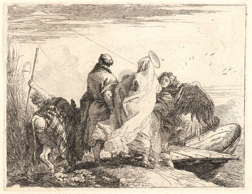 Detail of The Holy Family Preparing to Embark, 1750-1753 by Giovanni Domenico Tiepolo