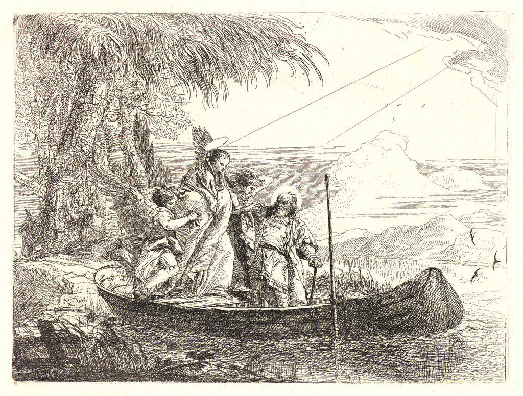 Detail of The Madonna, Child and Angels Entering the Boat, 1750-1753 by Giovanni Domenico Tiepolo