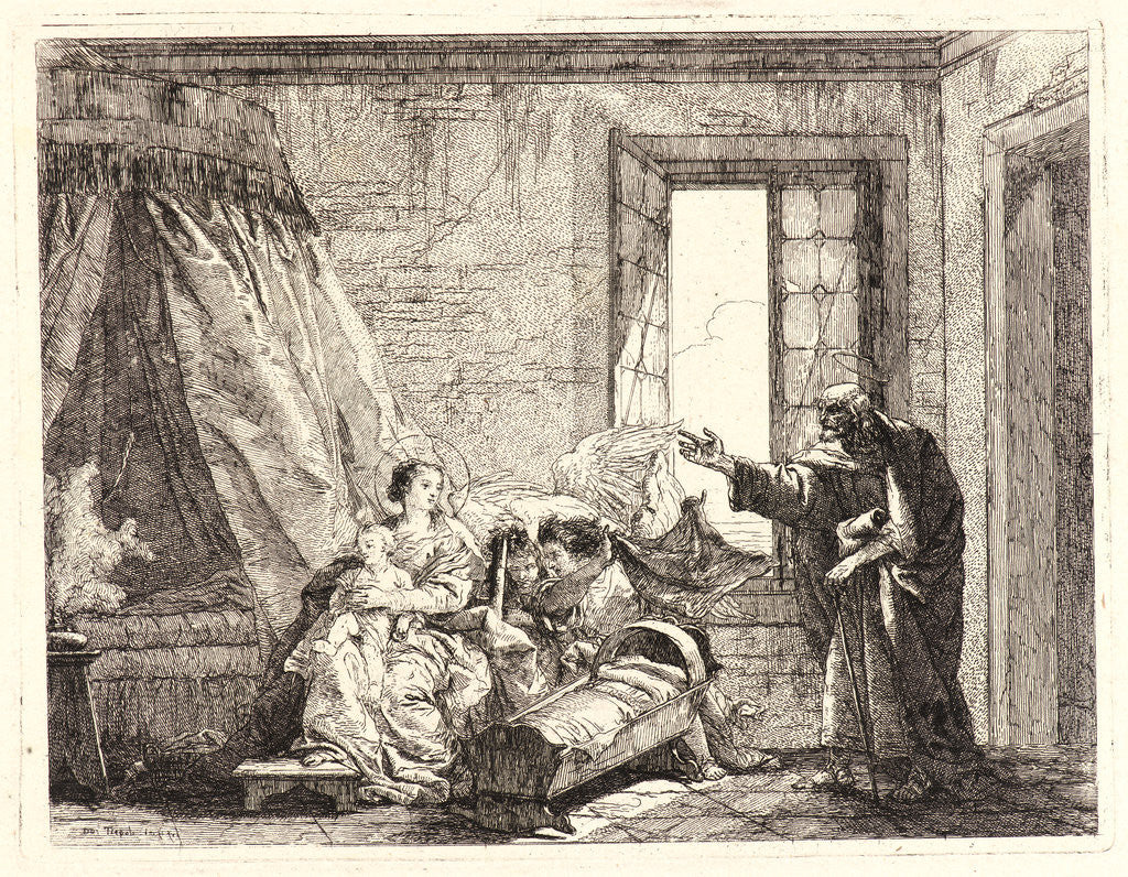 Detail of Joseph Relays to Mary God's Command to Flee, 1750-1753 by Giovanni Domenico Tiepolo