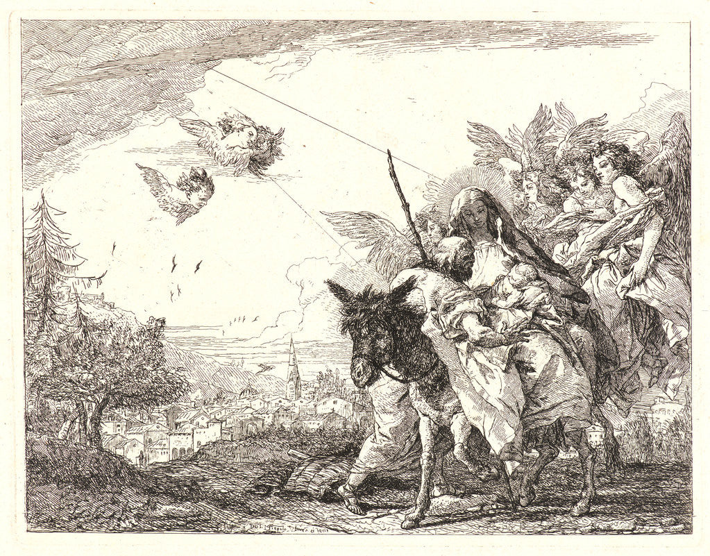 Detail of Joseph, Standing, Adores the Child, 1750-1753 by Giovanni Domenico Tiepolo