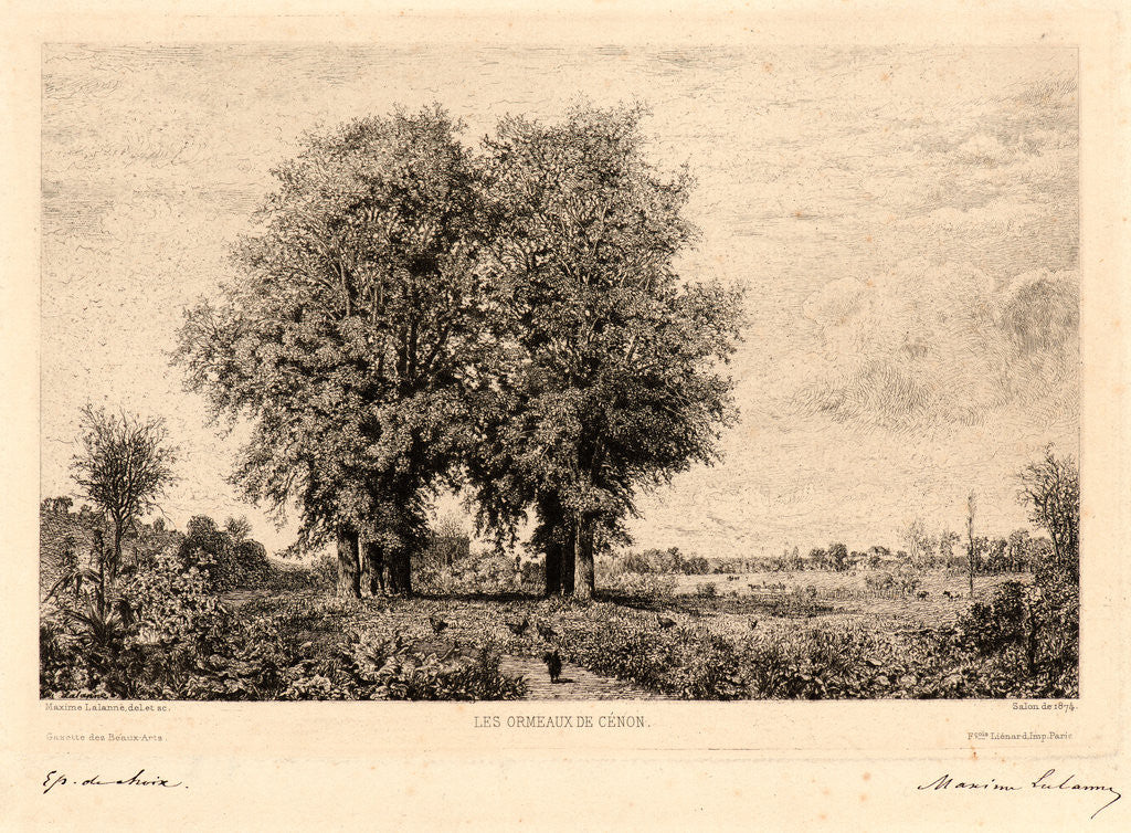 Detail of The Elms of Cenon (Les Ormeaux de Cénon), 19th century by Maxime Lalanne