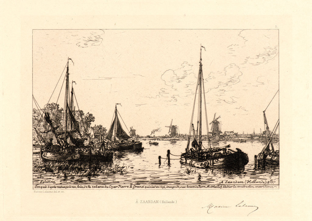 Detail of À Zaandam (Hollande), 1877 by Maxime Lalanne