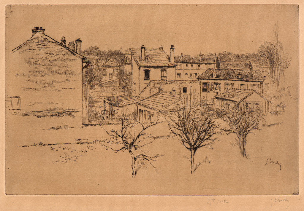 Detail of Les Toits de Villeneuve, 1907 by Gustave Leheutre