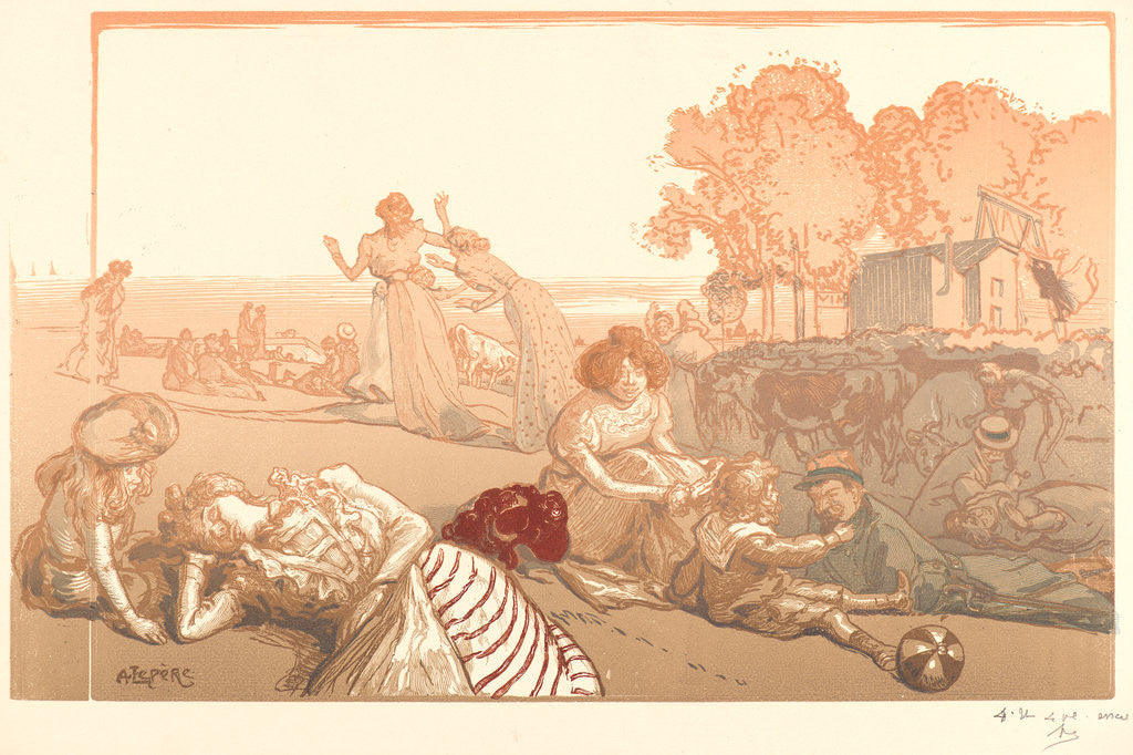 Detail of Bucolique Moderne, 1901 by Auguste Louis Lepère
