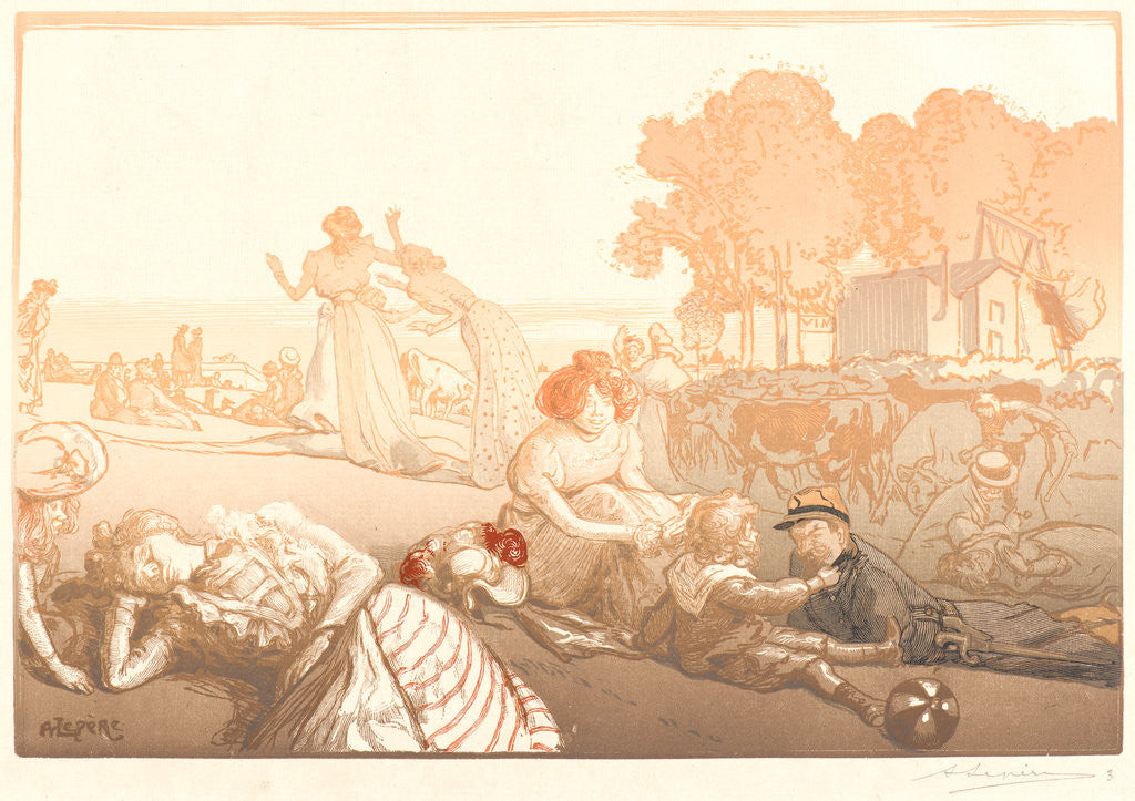 Detail of Bucolique Moderne, 1901 by Auguste Louis Lepère
