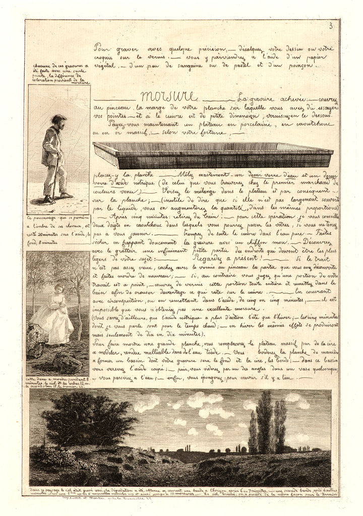 Detail of Letter on the Elements of Etching, third sheet, 1864 by Adolphe Martial Potémont