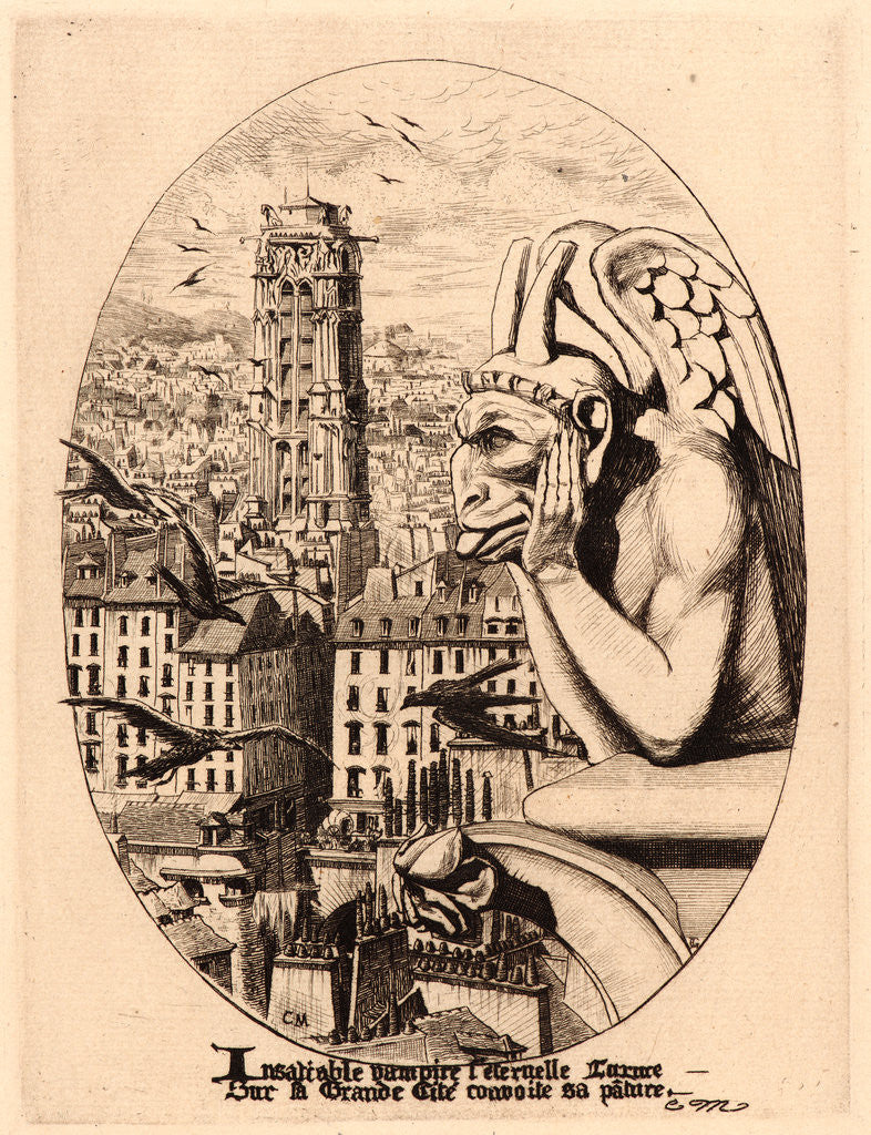 Detail of Le Stryge, 1881 by Edmond Gosselin