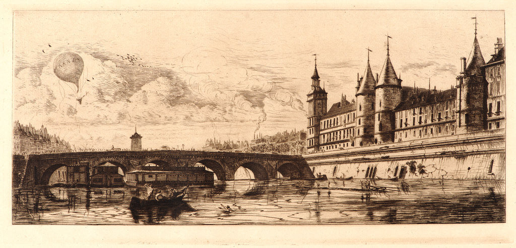 Detail of Le Pont-au-Change, 1881 by Edmond Gosselin