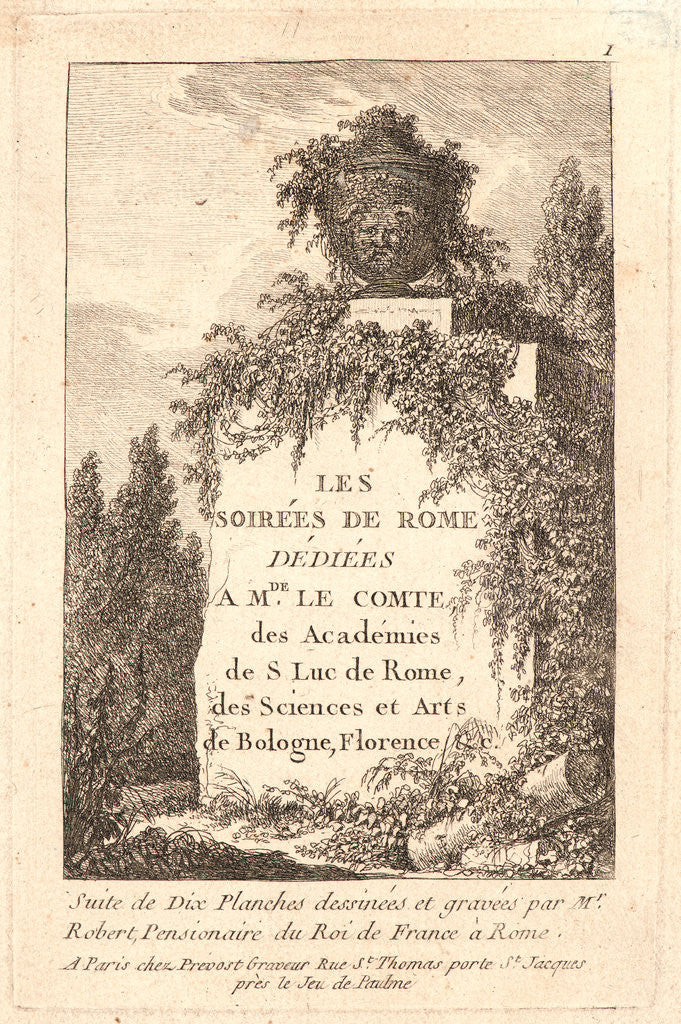 Detail of Title page, 1763-1764 by Hubert Robert