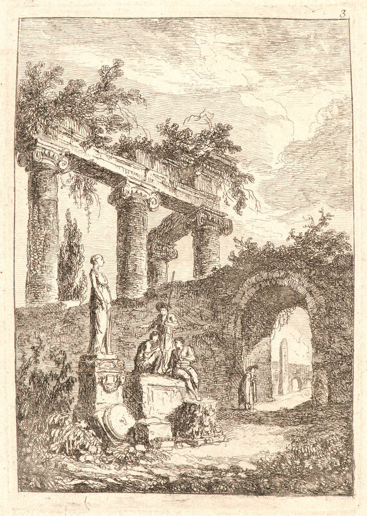 Detail of The Statue before Ruins, 1763-1764 by Hubert Robert