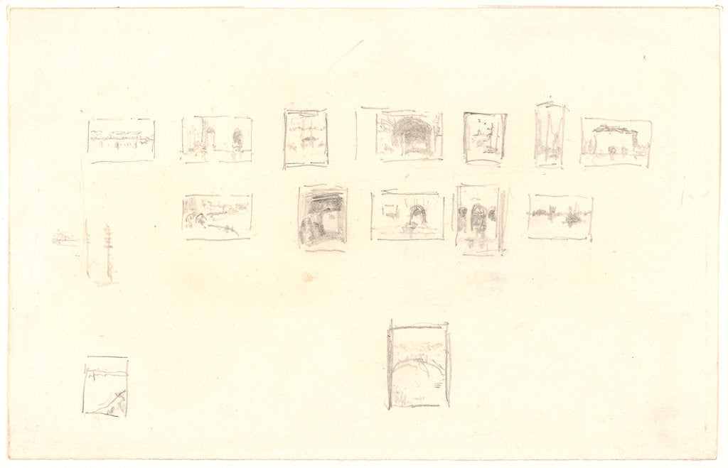 Detail of Sketch for the Selection and Arrangement of Whistler's First Venice Set, ca. 1879-1880 by James McNeill Whistler