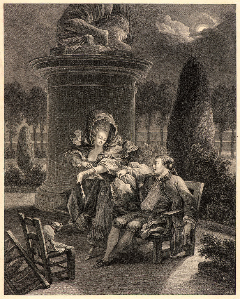 Detail of Evening in the Tuilleries Gardens (La Soirée des Tuilleries), ca. 1760-1770 by Jean Baptiste Blaise Simonet