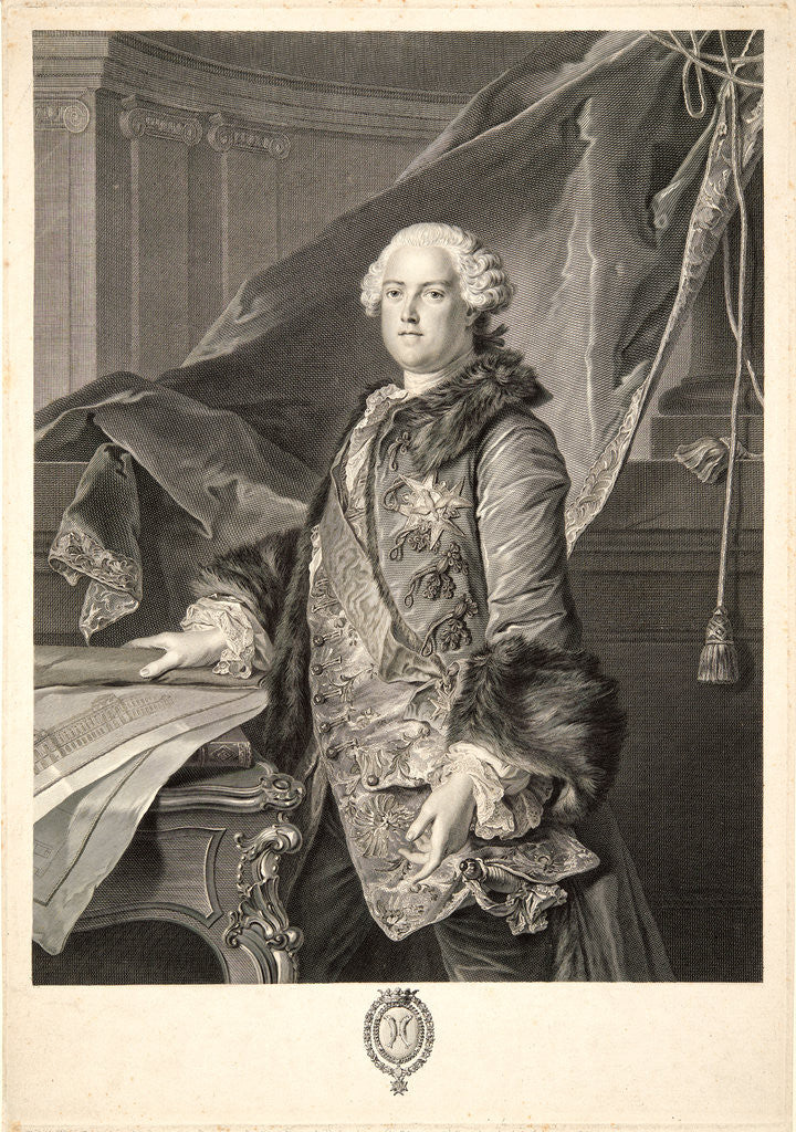 Detail of Portrait of Abel-Franc¸ois Poisson, Marquis de Vadiéres, later Marquis de Marigny 172?-1781, 1761 by Johann Georg Wille