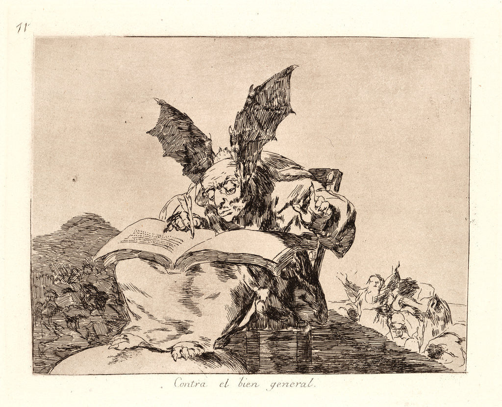 Detail of Against the Common Good (Contra el Bien General) by Francisco de Goya