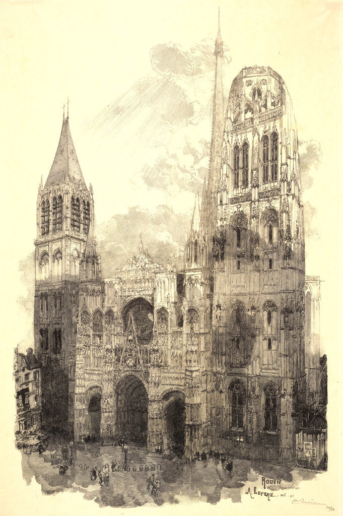 Detail of Rouen Cathedral, 1888 by Auguste Louis Lepère