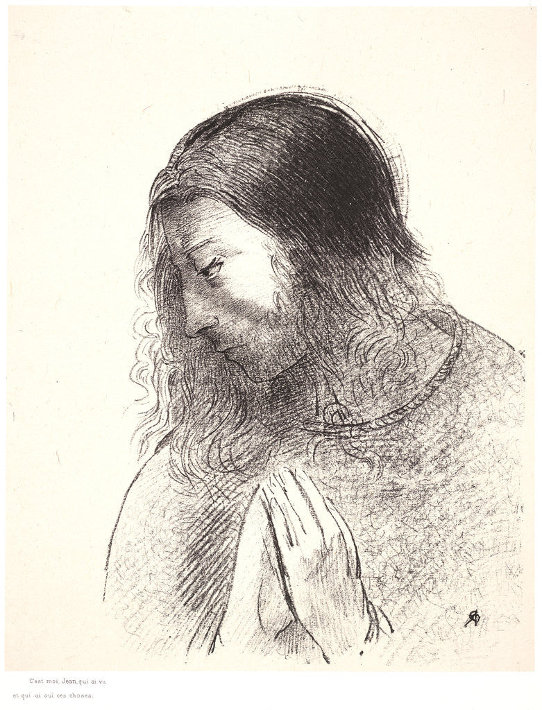 Detail of And I John saw these things, and heard them, 1899 by Odilon Redon