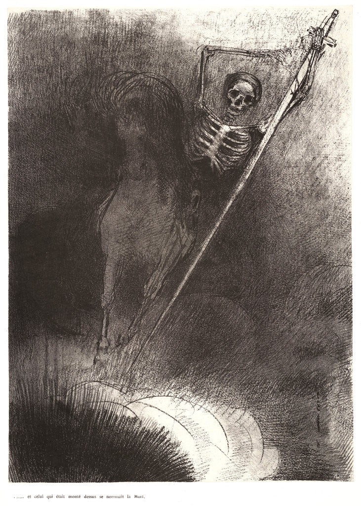Detail of And his name that sat on him was Death, 1899 by Odilon Redon