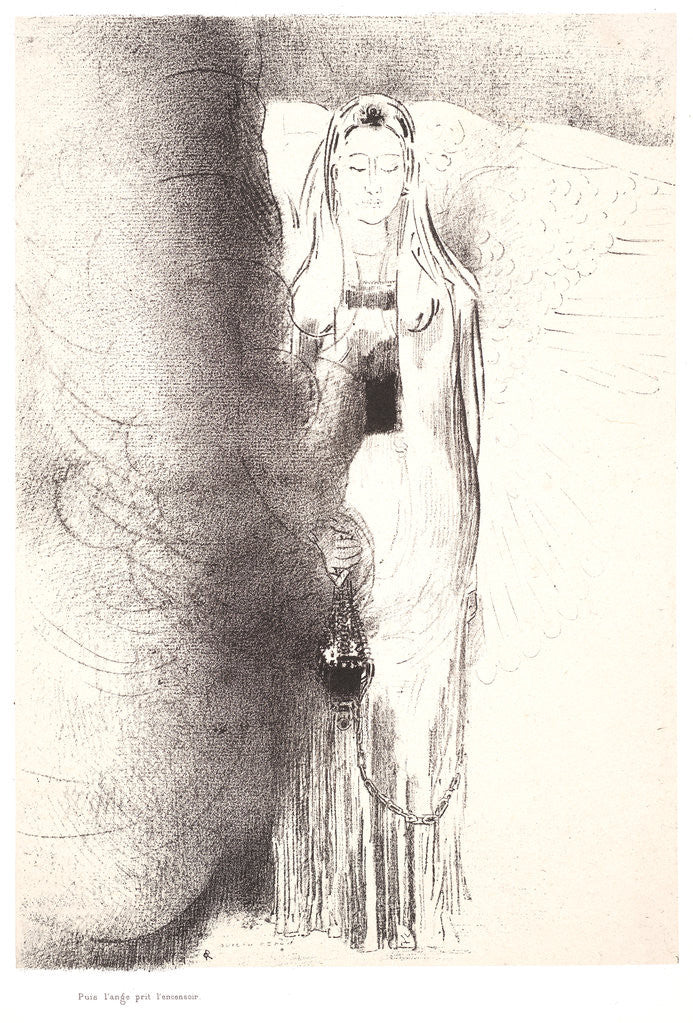 Detail of And the angel took the censer, 1899 by Odilon Redon