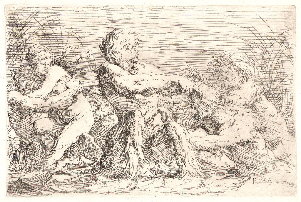 Detail of Combat of Tritons with Naiade, 17th century by Salvator Rosa