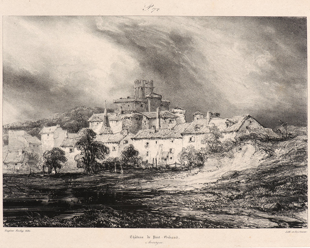 Detail of Château de Font-Gibaud, 1830 by Eugène Isabey