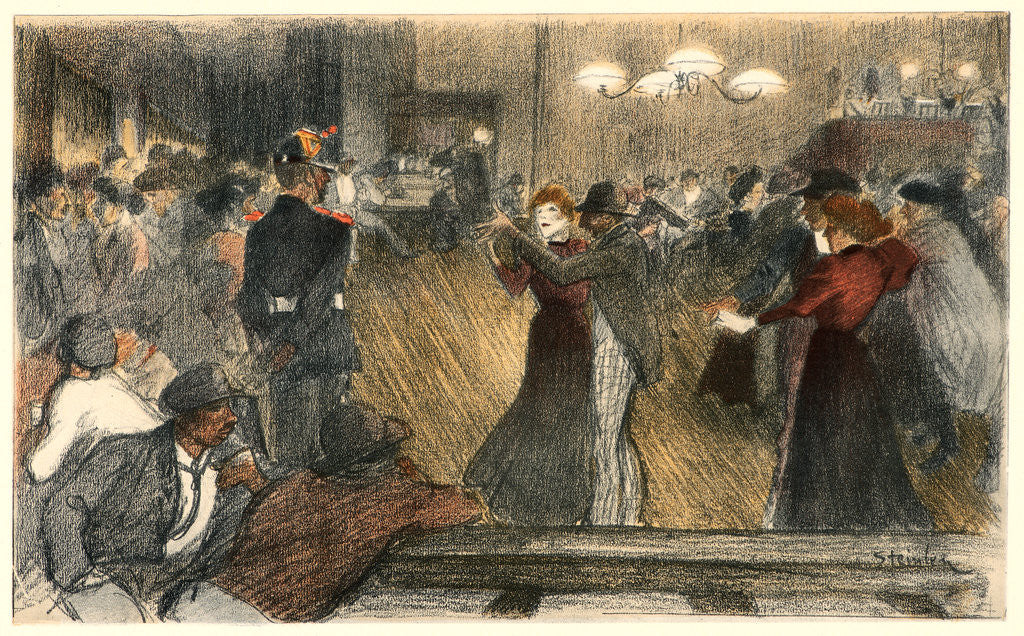 Detail of Bal de Barrière, ca. 1898 by Théophile Alexandre Steinlen