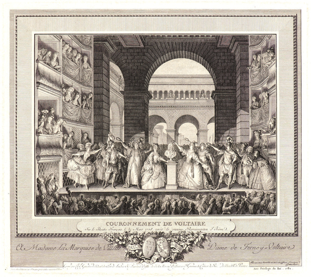 Detail of Crowning of Voltaire at the Théâtre Franc¸ais, 30 March 1778, 1782 by Charles-Etienne Gaucher