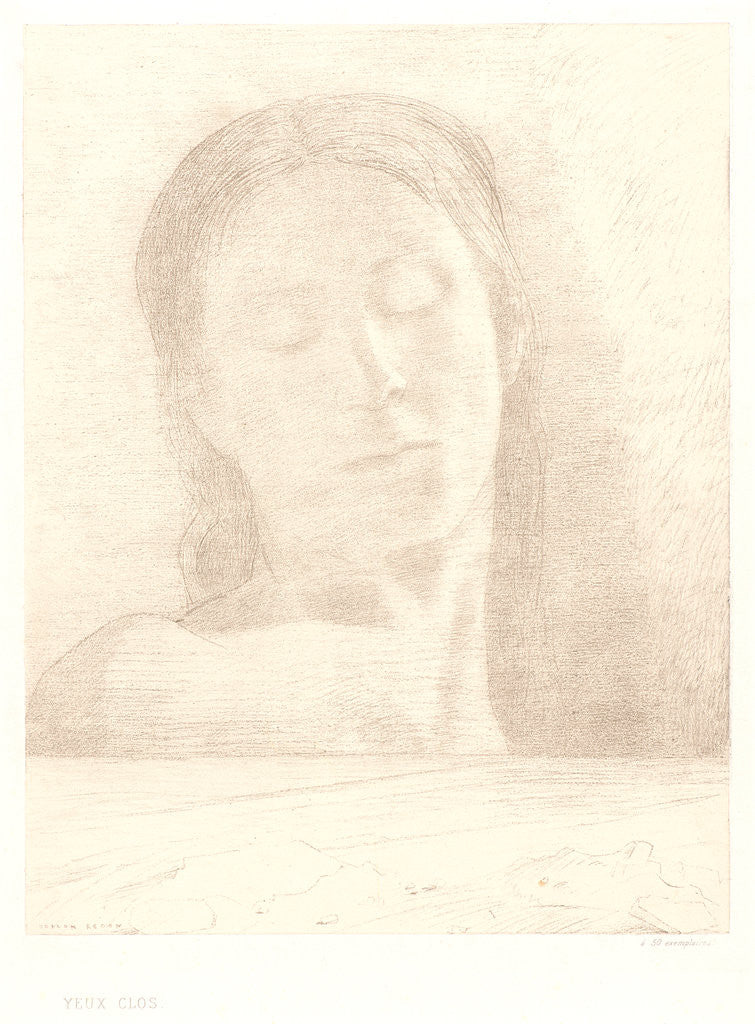 Detail of Closed Eyes (Yeux clos), 1890 by Odilon Redon