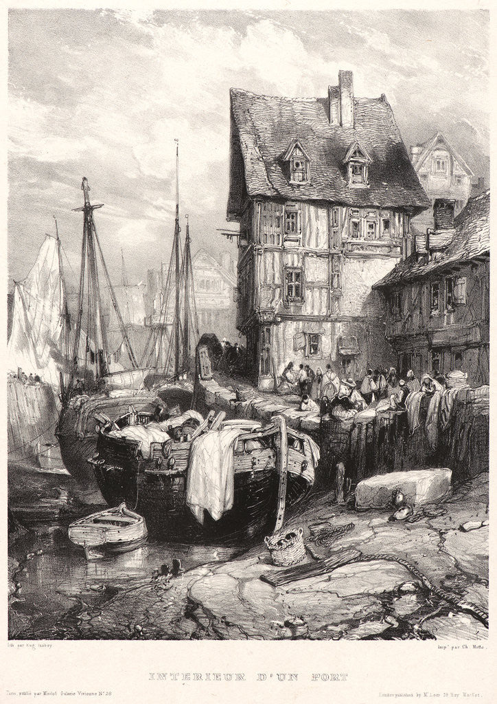 Detail of Intérieur d'un port, 1833 by Eugène Isabey