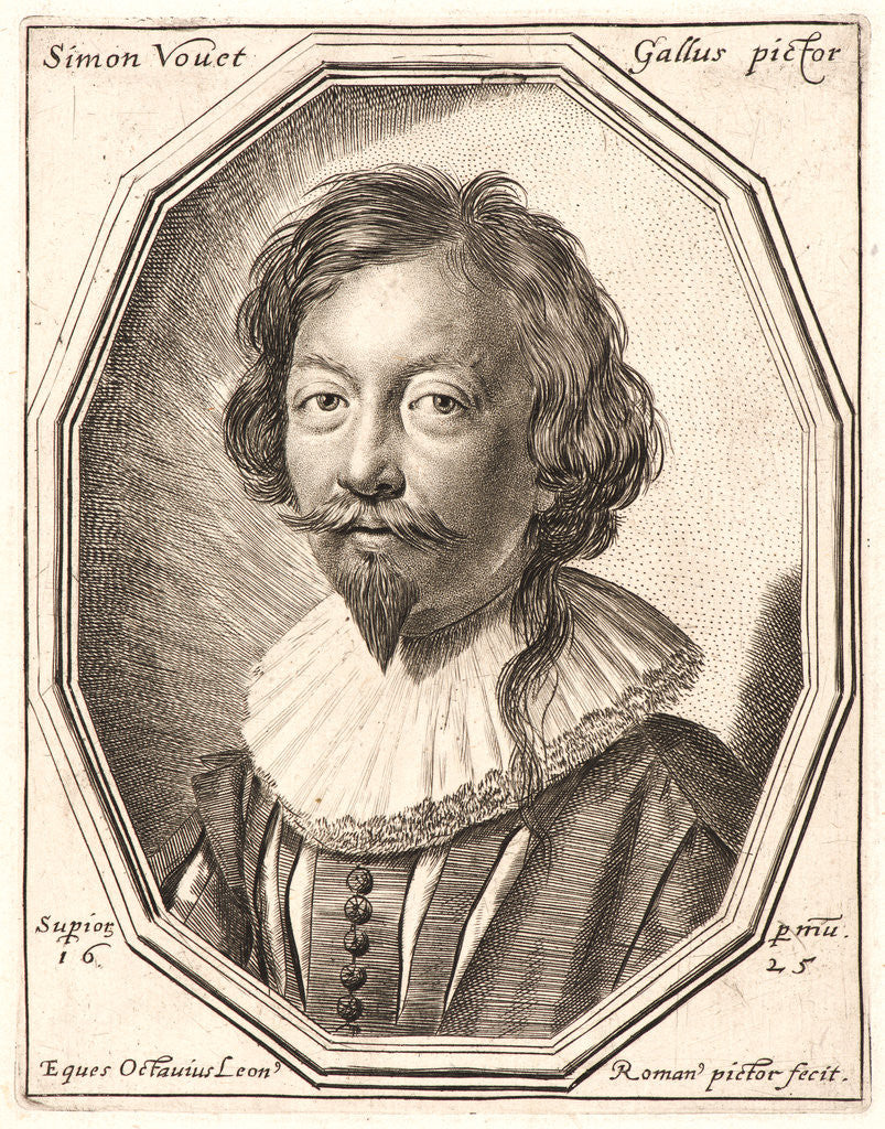 Detail of Portrait of the Painter, Simon Vouet, 1629 by Ottavio Mario Leoni