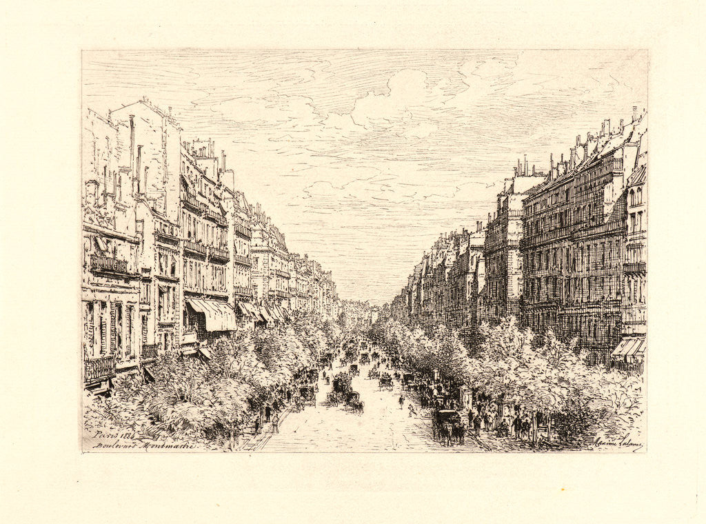 Detail of Boulevard Montmartre, Paris, 1884 by Maxime Lalanne
