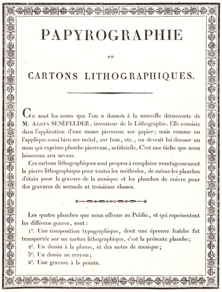 Detail of A Typographical Composition, from Receuil Papryographique, 1820 by Alois Senefelder