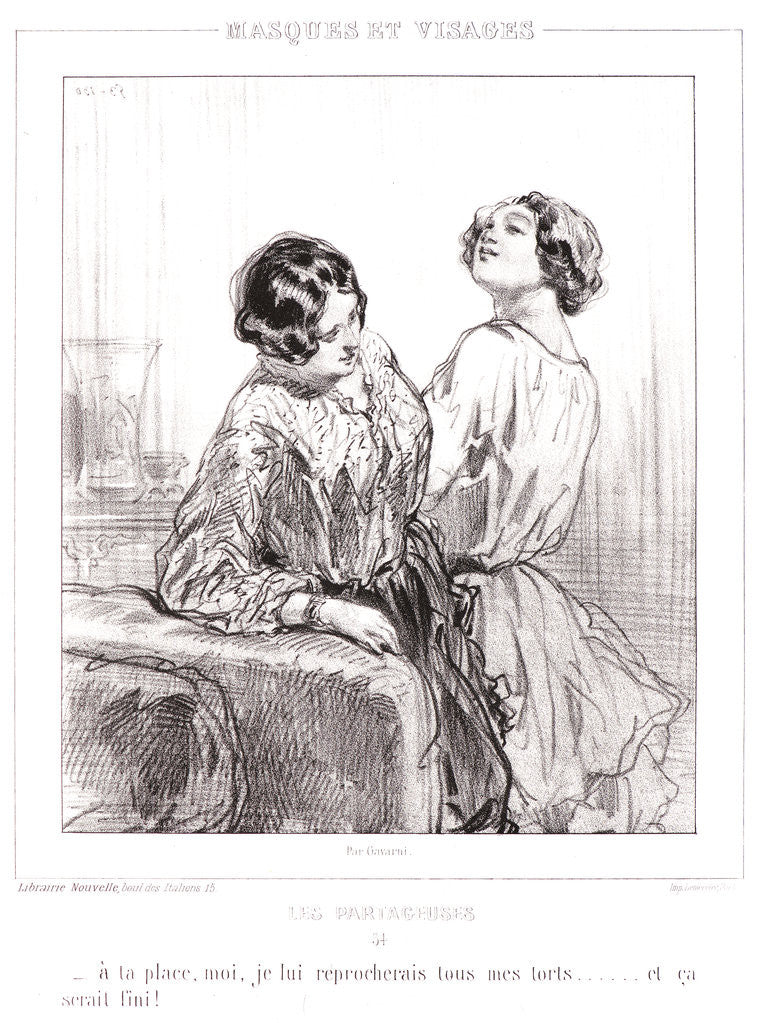 Detail of If I were you I would blame him for all of my faults and that would be the end of it by Paul Gavarni