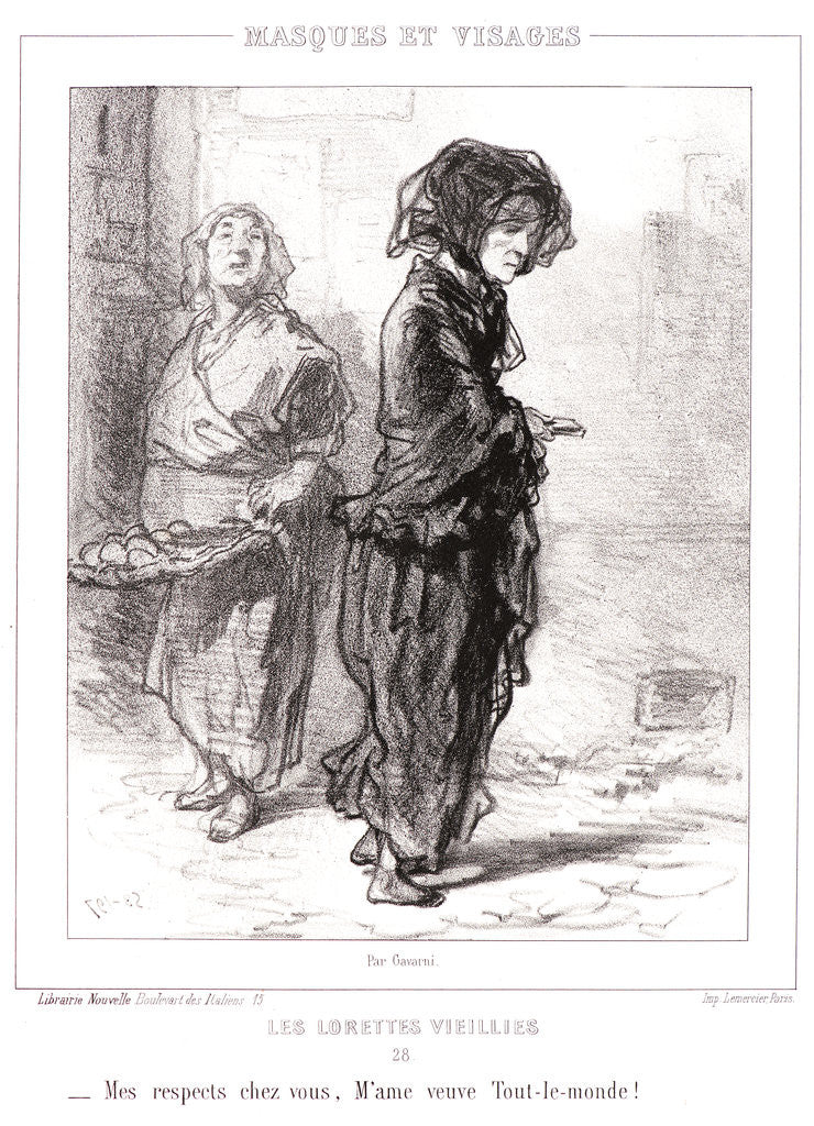 Detail of I express my condolences, Madame, widow of the world by Paul Gavarni