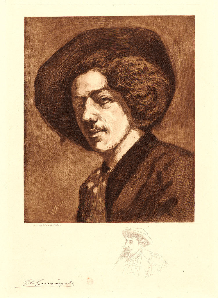 Detail of Portrait of Whistler after His Self- Portrait, Aged 20 by Henri Charles Guérard