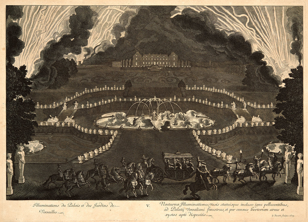 Detail of Illuminations du Palais et de Jardin de Versailles, 1679 by Jean Le Pautre
