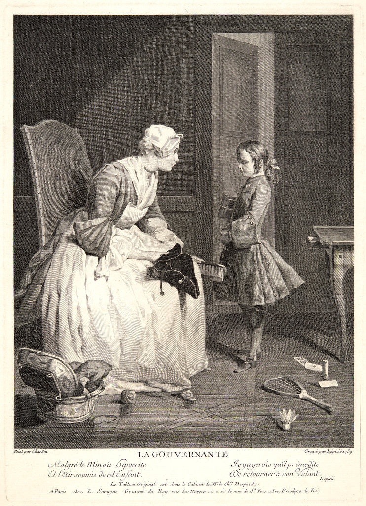 Detail of The Governess (La Governante), 1739 by Franc¸ois Bernard Lépicié