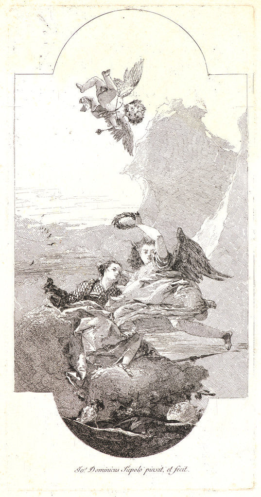 Detail of Glory Crowning Virtue by Giovanni Domenico Tiepolo