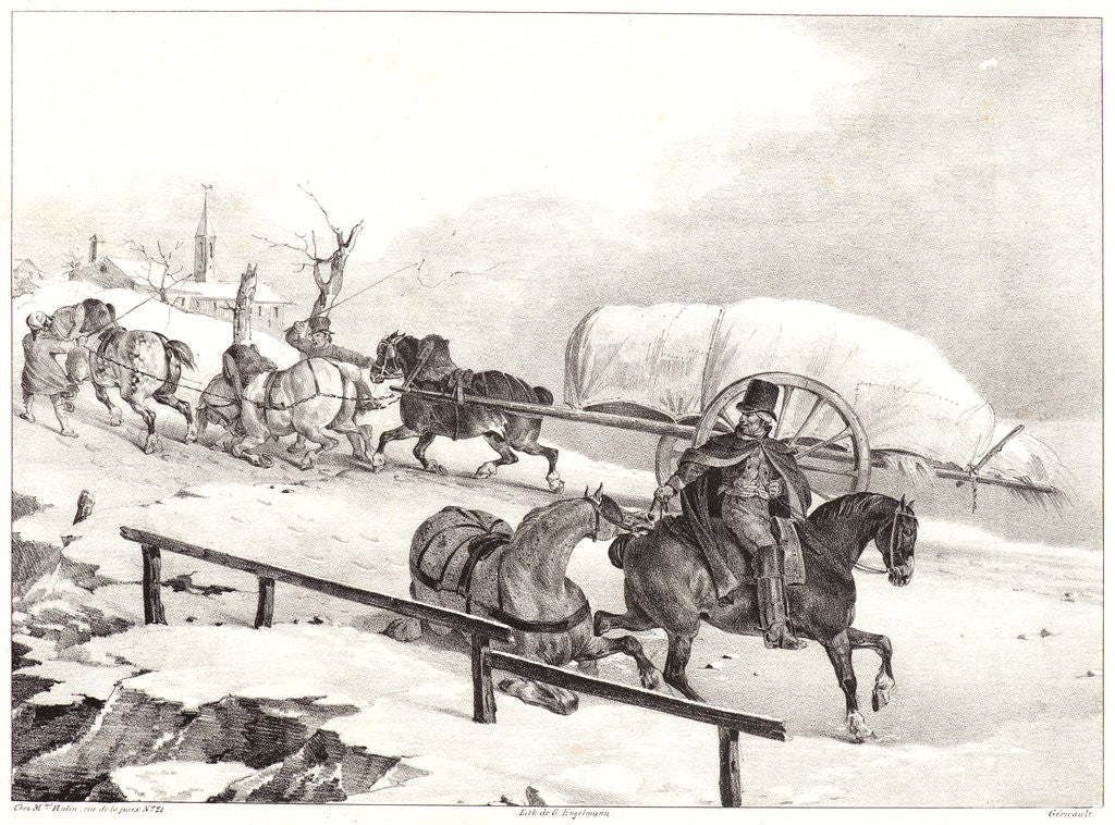 Detail of Wagoners Driving up a Hill, 1823 by Théodore Géricault
