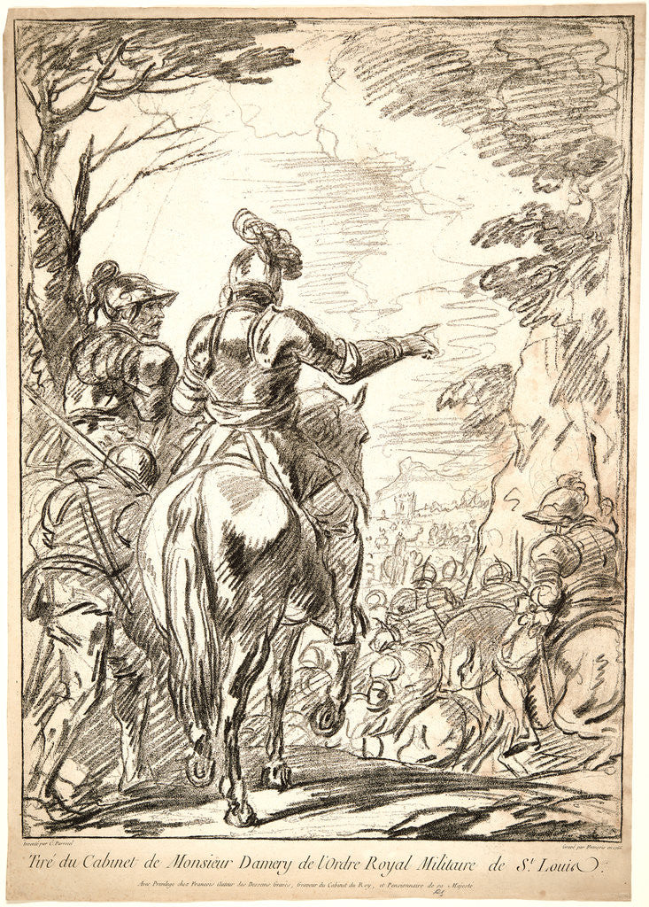 Detail of Cavalry at Rest, 1766 by Jean Charles François