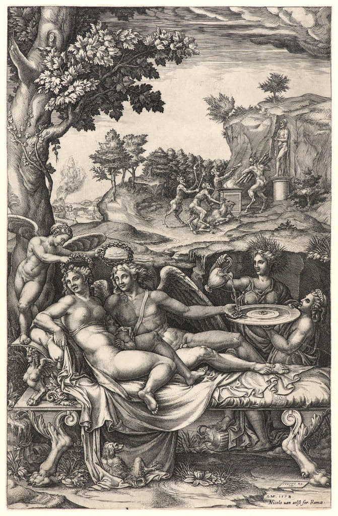 Detail of The Wedding of Cupid and Psyche, ca. 1573-1574 by Giorgio Ghisi