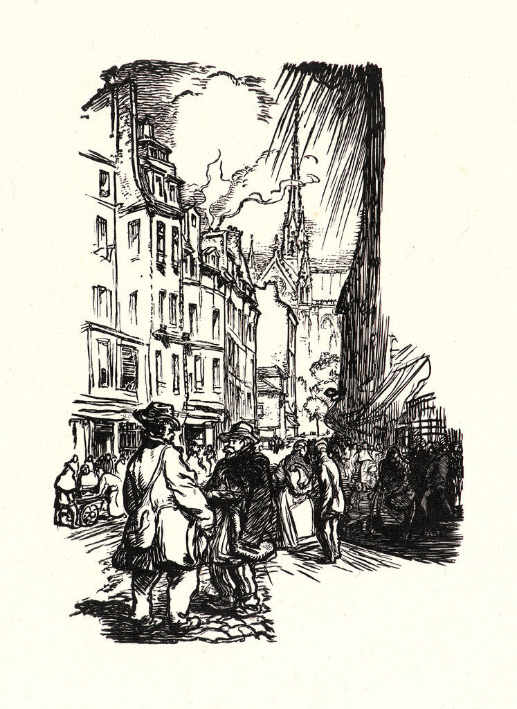 Detail of Image from La Bièvre, Les Gobelins, Saint-Séverin, ca. 1901 by Auguste Louis Lepère