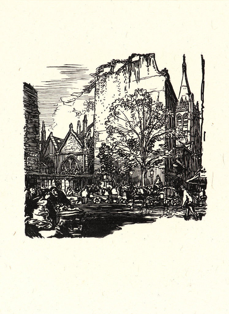 Detail of Image from La Bièvre, Les Gobelins, Saint-Séverin, ca. 1901 by Auguste Louis Lepère