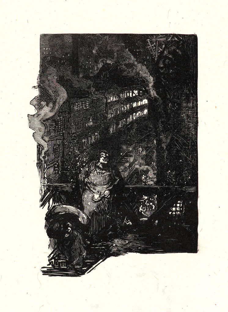 Detail of Image from La Bièvre, Les Gobelins, Saint-Séverin, ca. 1901 by Auguste Louis Lepère