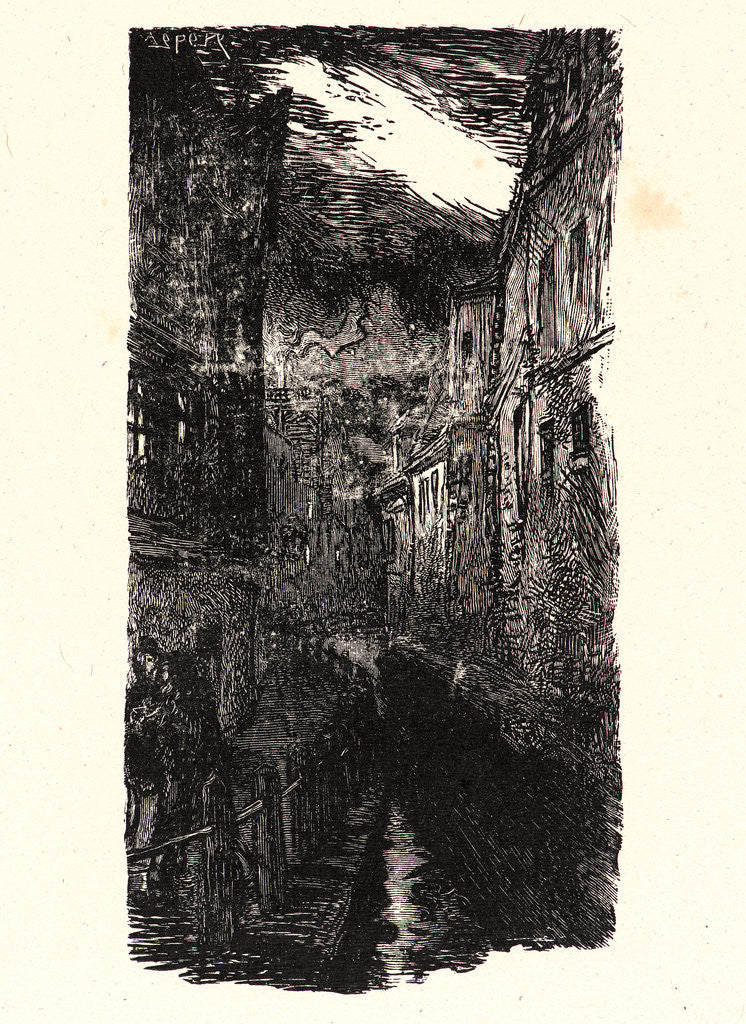 Detail of Image from La Bièvre, Les Gobelins, Saint-Séverin, ca. 1901 by Auguste Louis Lepère