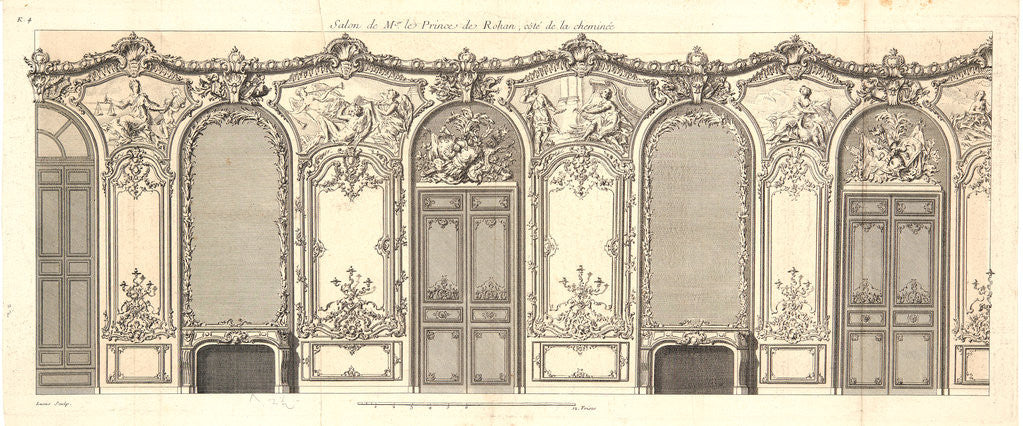 Detail of Salon de Mgr. le Prince de Rohan, coté de la cheminée, 18th century by Auger Lucas