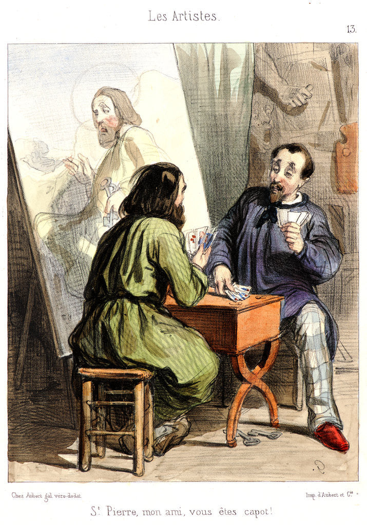 Detail of St. Pierre, mon ami, vous êtes capot!, 1838 by Paul Gavarni