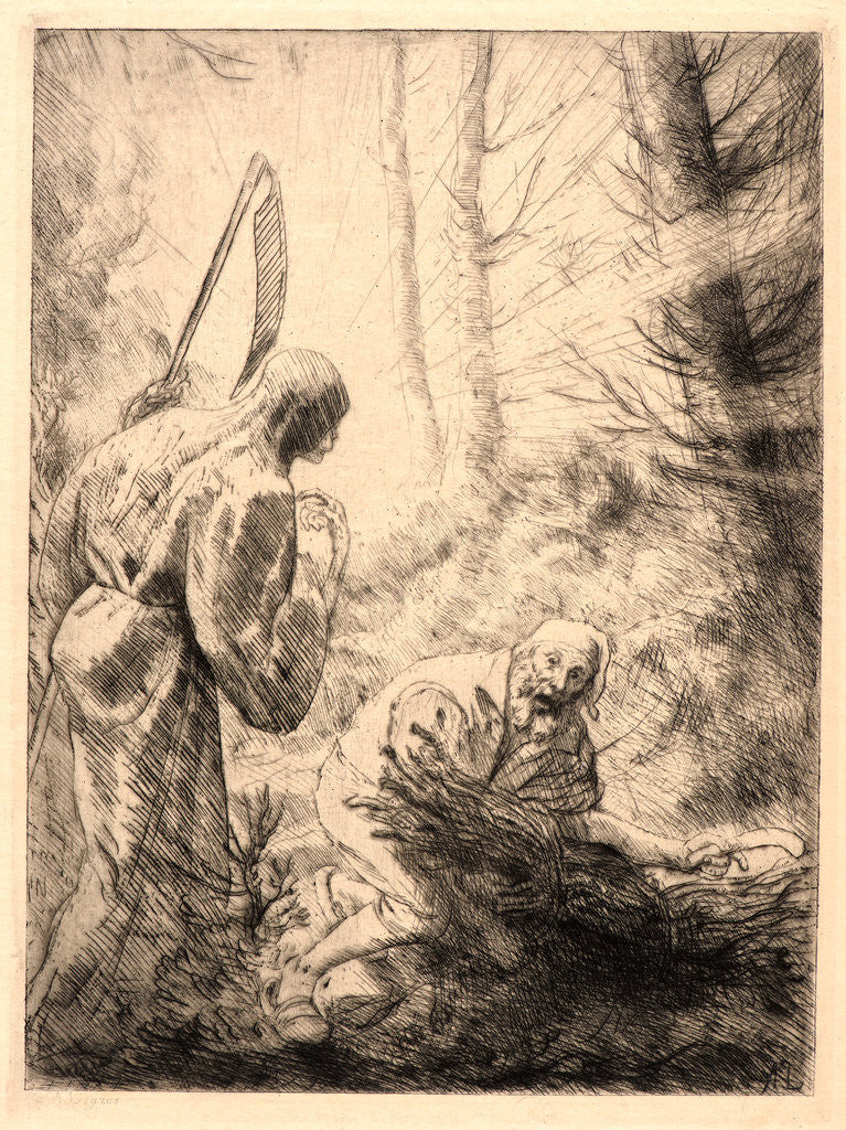 Detail of Death and the Woodcutter (La Mort et le Bûcheron), Second Plate, ca. 1876 by Alphonse Legros