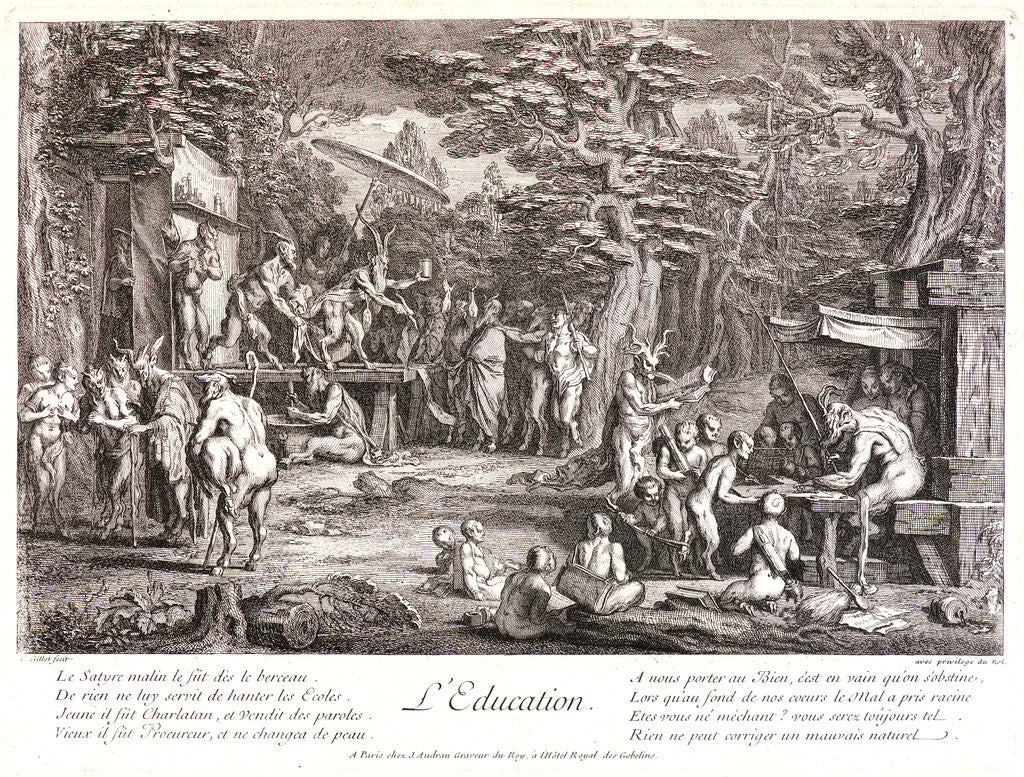 Detail of Birth (La Naissance), ca. 1718-1722 by Claude Gillot and Jean Audran