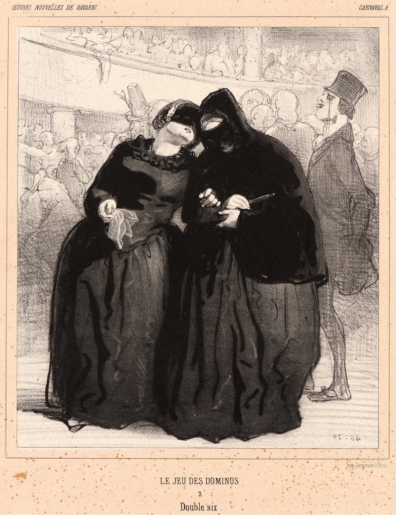 Detail of Le Jeu des Dominos, 19th century by Paul Gavarni